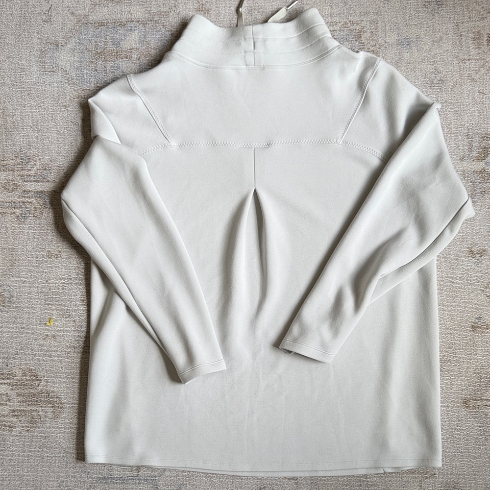 SPANX Women's Cream Turtleneck Pullover with Drawstring - Picture 3 of 3